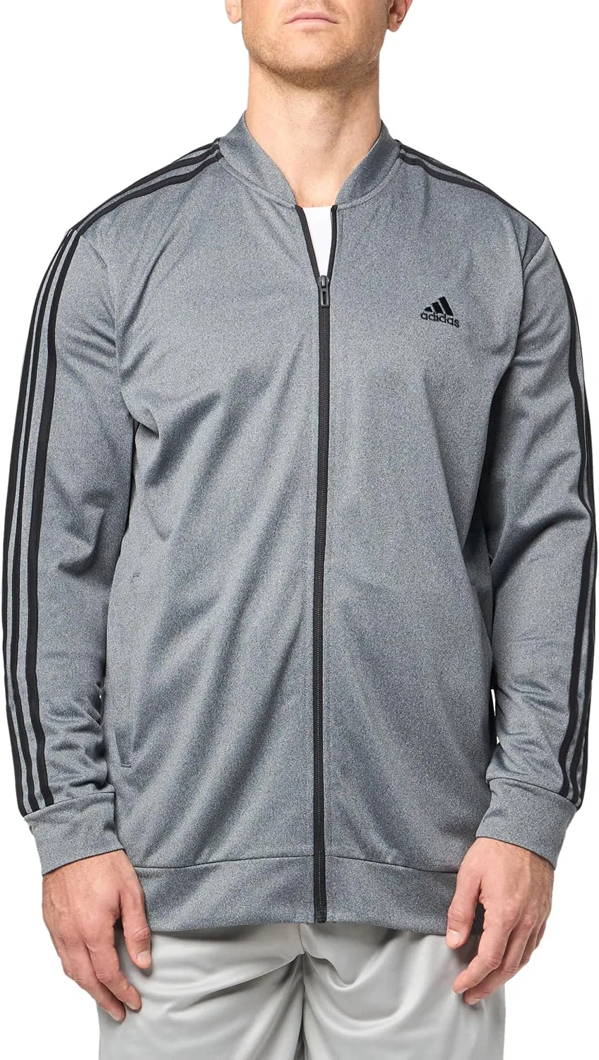 Толстовка на молнии adidas, темно-серый меланж
