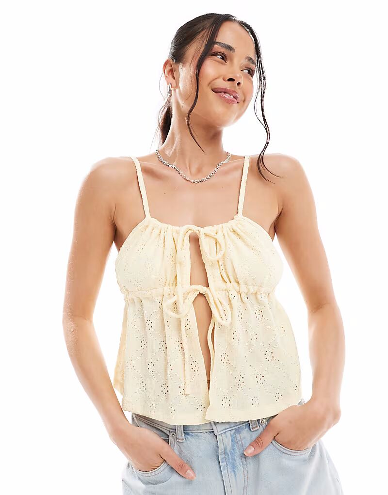 

Топ на бретельках Cotton On Lola цвета лимонной глазури Cotton:On