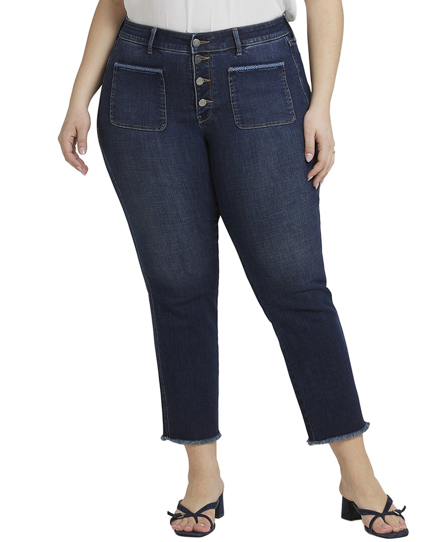 

NYDJ Plus Marilyn Lotus Gardens прямые джинсы, синий