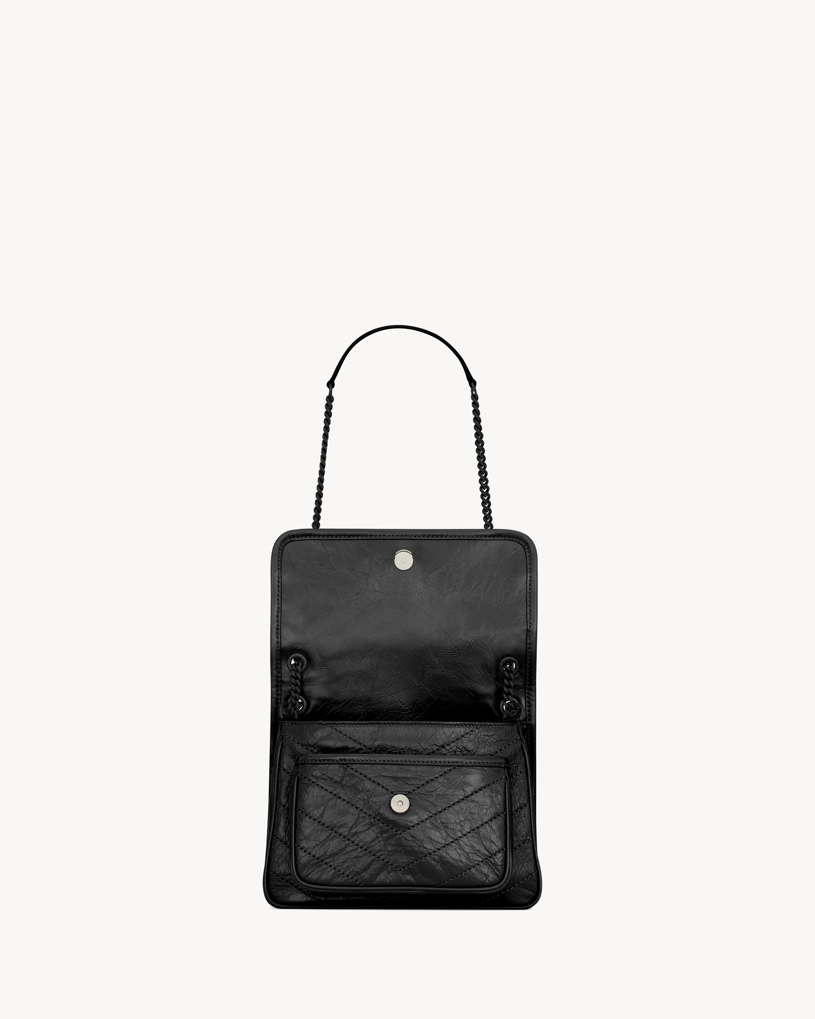 Сумка-конверт из винтажной телячьей кожи Saint Laurent, черный — фото 4
