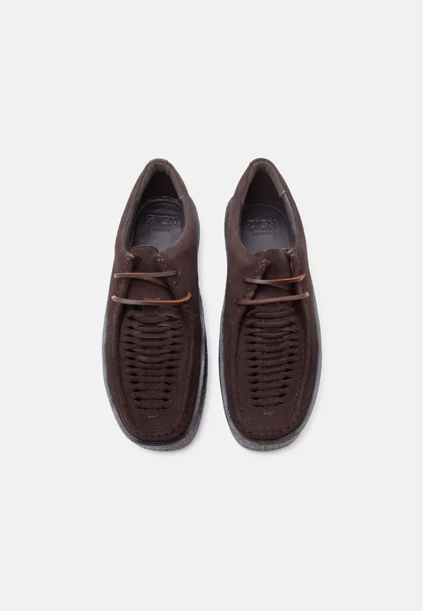 Кожаные повседневные ботинки на шнуровке Zign Studio, Dark Brown — фото 4