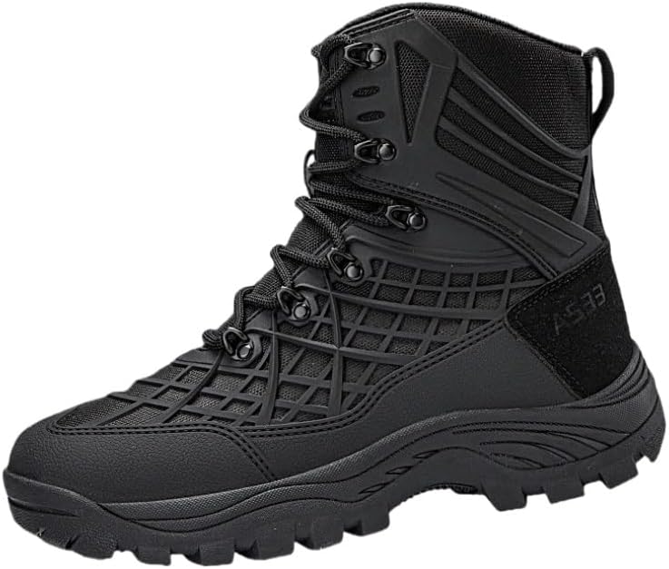 

Мужские высокие походные ботинки - противоскользящая подошва с прочным протектором для активного отдыха на природе Heelvirtuosa, черный