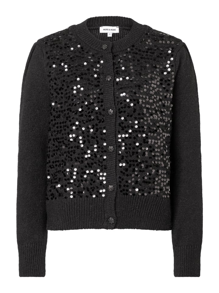 

блестящий гламурный кардиган, пайетки черного цвета More & More