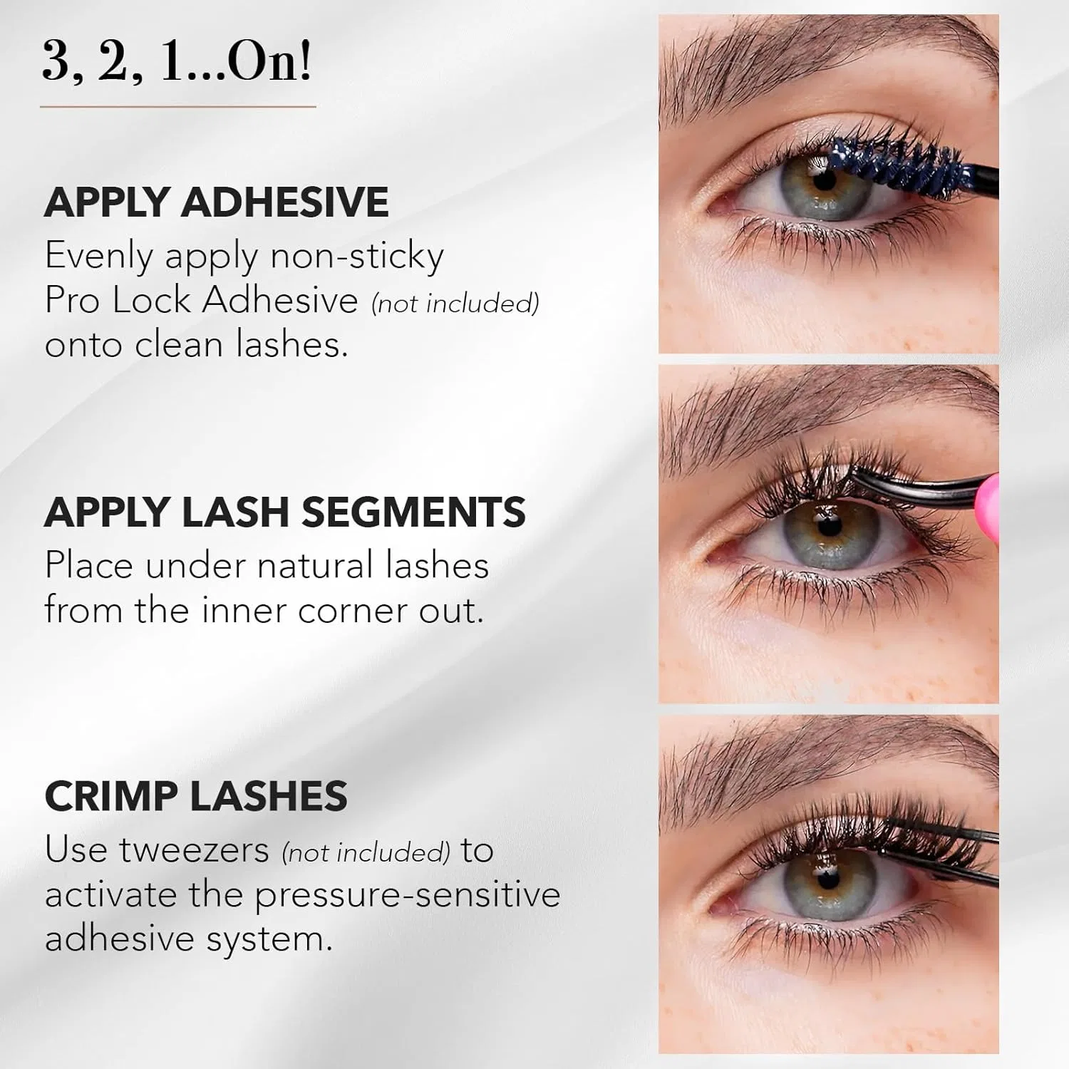 Ресницы классические короткие 5 Pro Lash, 3 пары, черный — фото 4