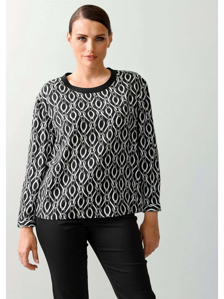 

Alba Moda Блузка с графическим узором в виде цепочек, черного цвета