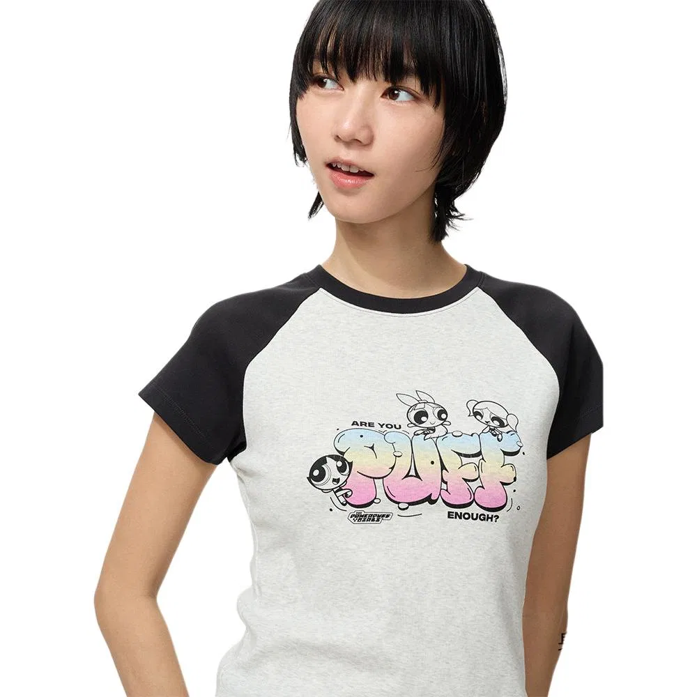 Футболка x The Powerpuff Girls Character Collaboration SS26, женская UNIQLO, 02 Light Gray — фото 4