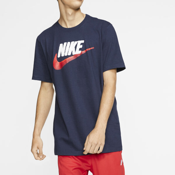 Футболка sportswear logo round neck short sleeve black Nike, черный — фото 3