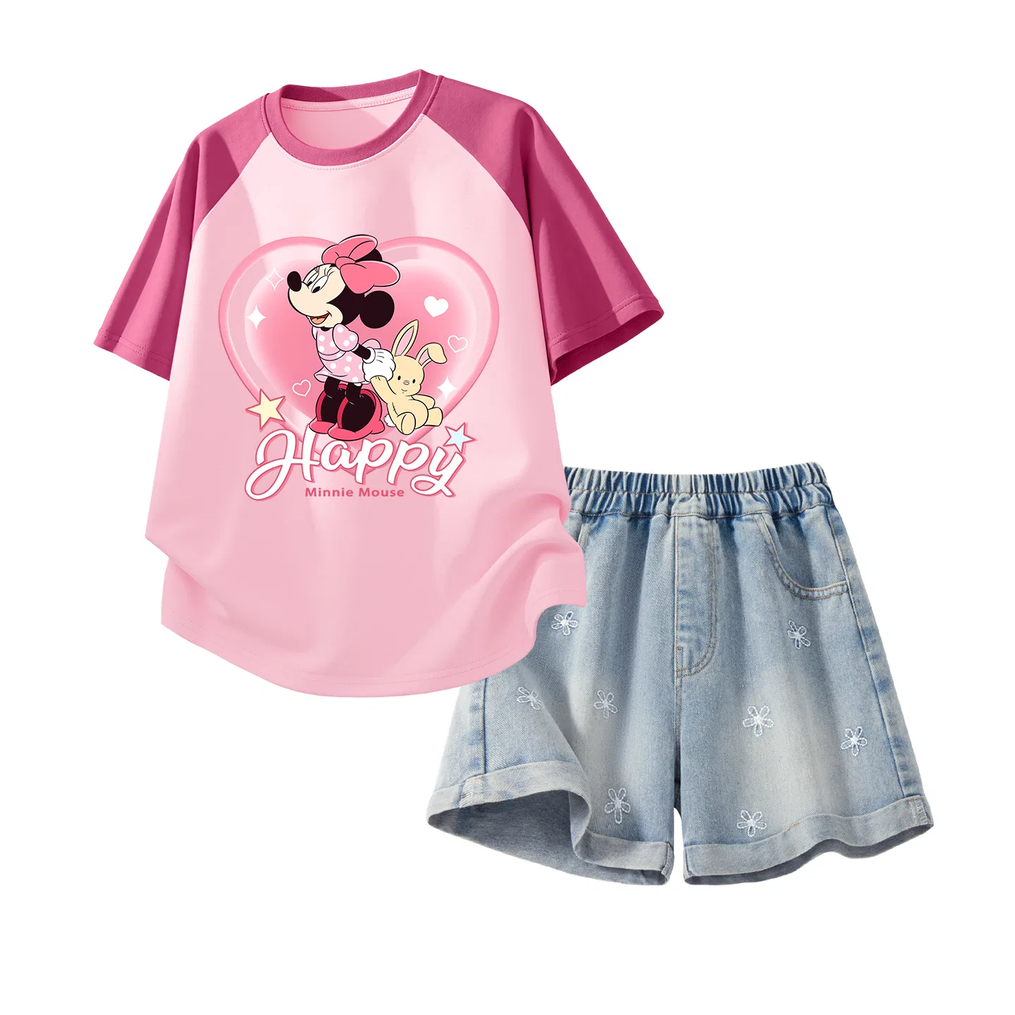 Детский спортивный костюм Disney с принтом Daisy Heart, дышащий, цвет Berry Pink и Denim Blue