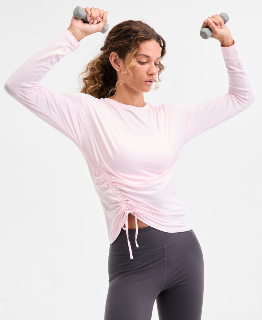 

Женская свободная блузка с боковыми сборками, эксклюзивно для Macy's ID Ideology, Pink