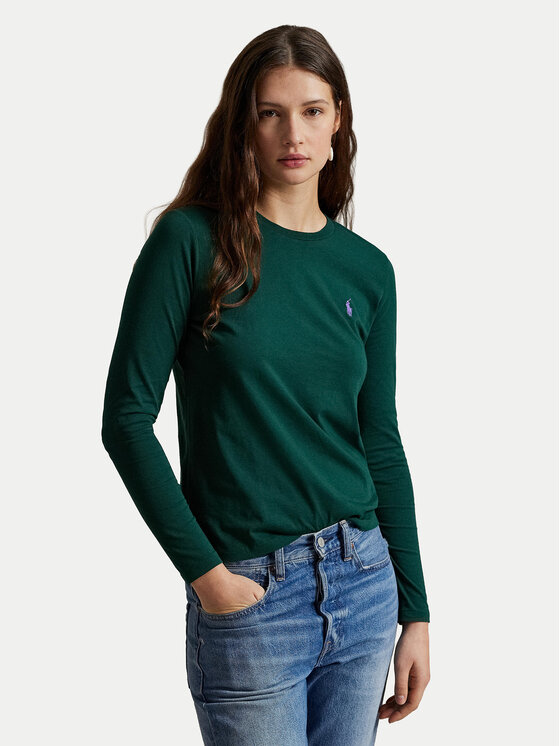 

Блузка regular fit 211898699010 Polo Ralph Lauren, зеленый