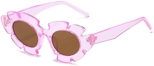 

Модные солнцезащитные очки конфетных цветов для женщин, ретро-очки в форме цветка, трендовые солнцезащитные очки для мужчин с защитой от УФ-излучения UV400 MTZJH, Purple Tea