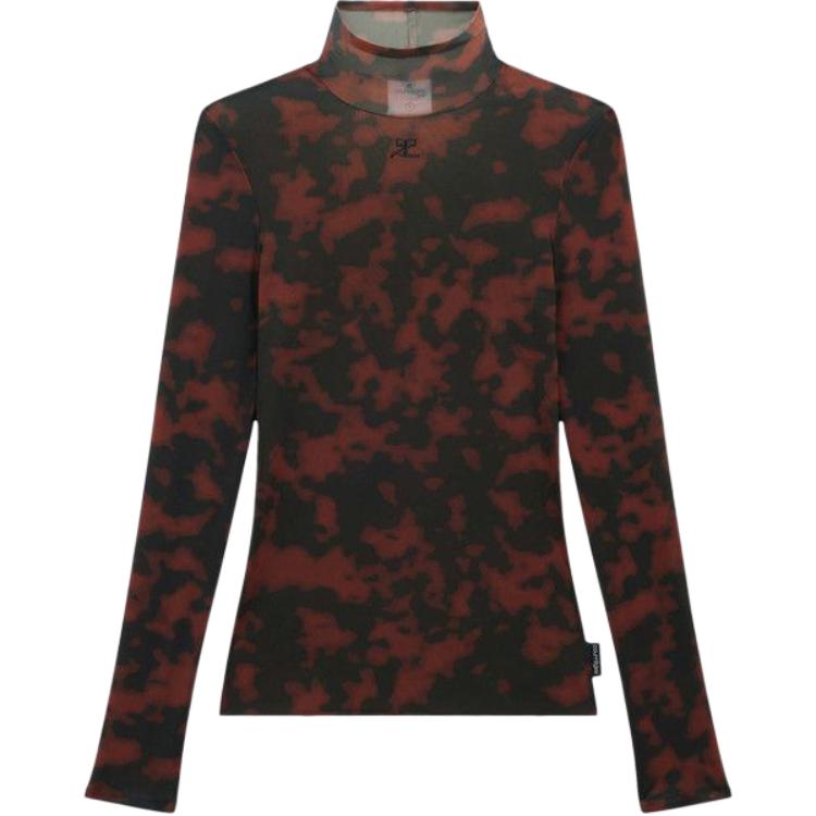 

Courrèges топ с черепаховым принтом и воротником-стойкой COURREGES, черный