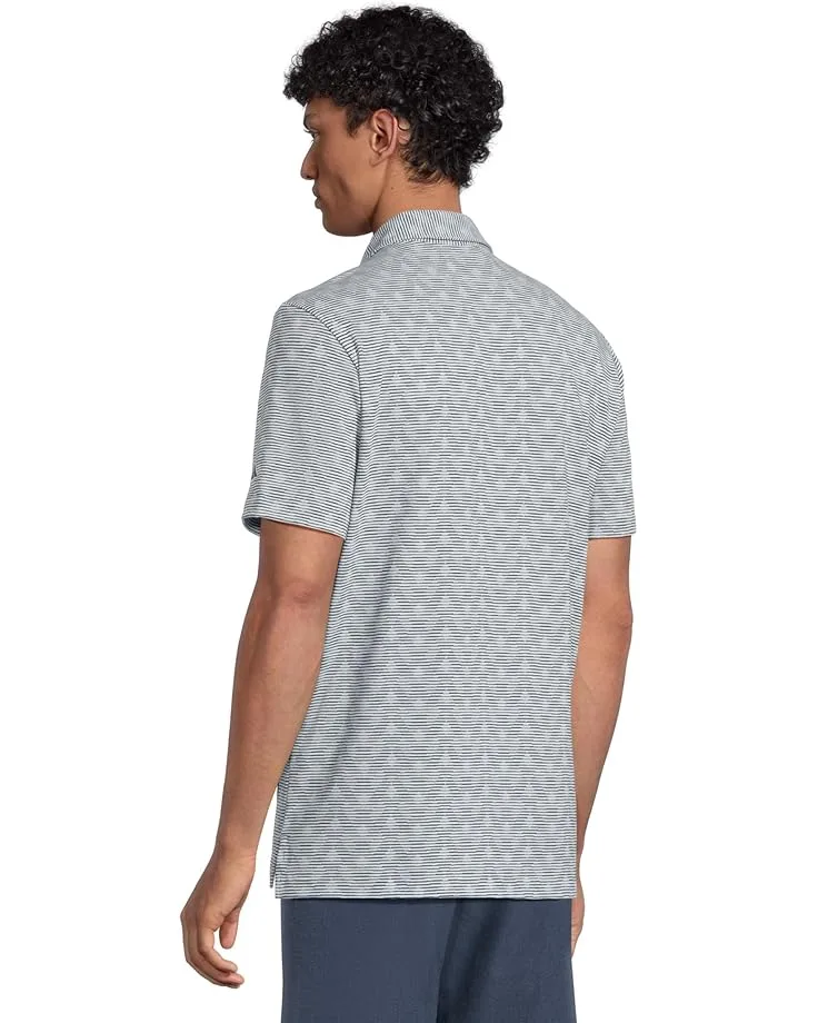 Поло Adidas Golf Go-To Printed Stripe Golf Polo Shirt, Wonder Blue Melange/Collegiate Navy — фото 3