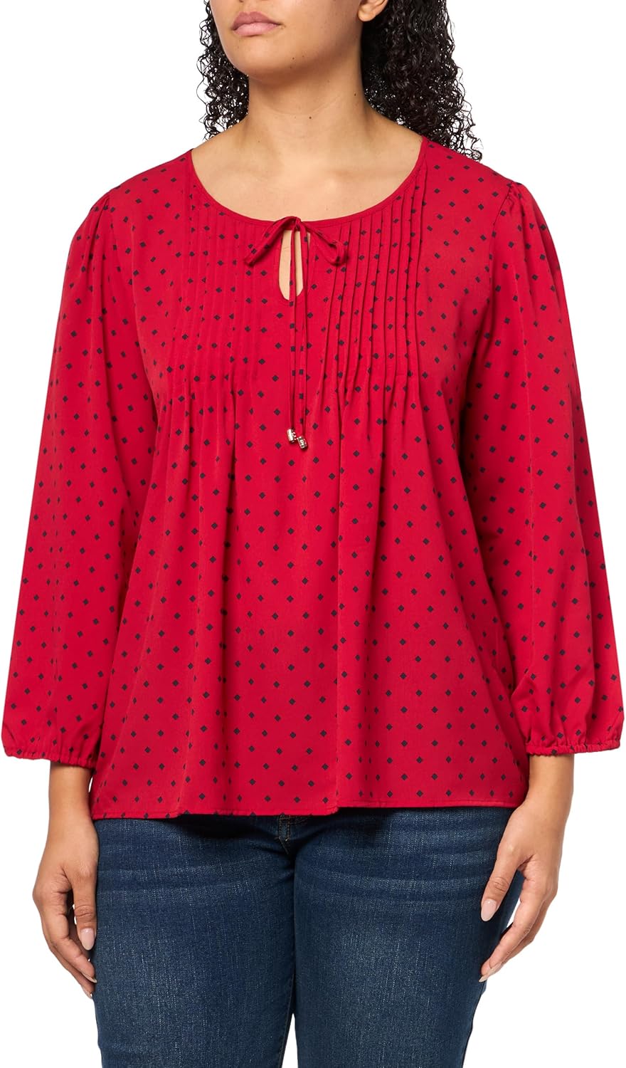 

Женская блузка в крестьянском стиле с цветочным принтом от Tommy Hilfiger, Chili Pepper/Sky Captain