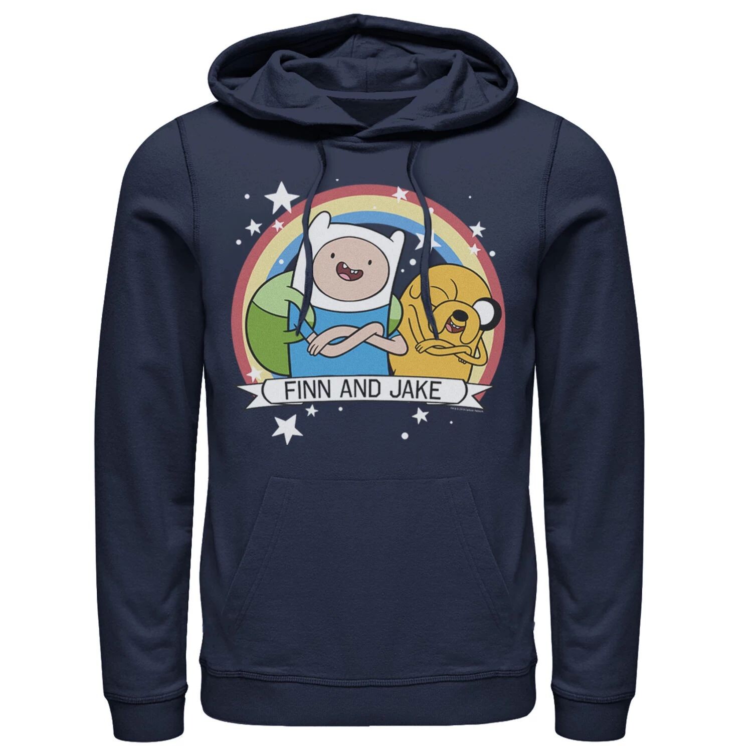 

Мужская худи с радужным баннером Cartoon Network Adventure Time Финн и Джейк Licensed Character, синий
