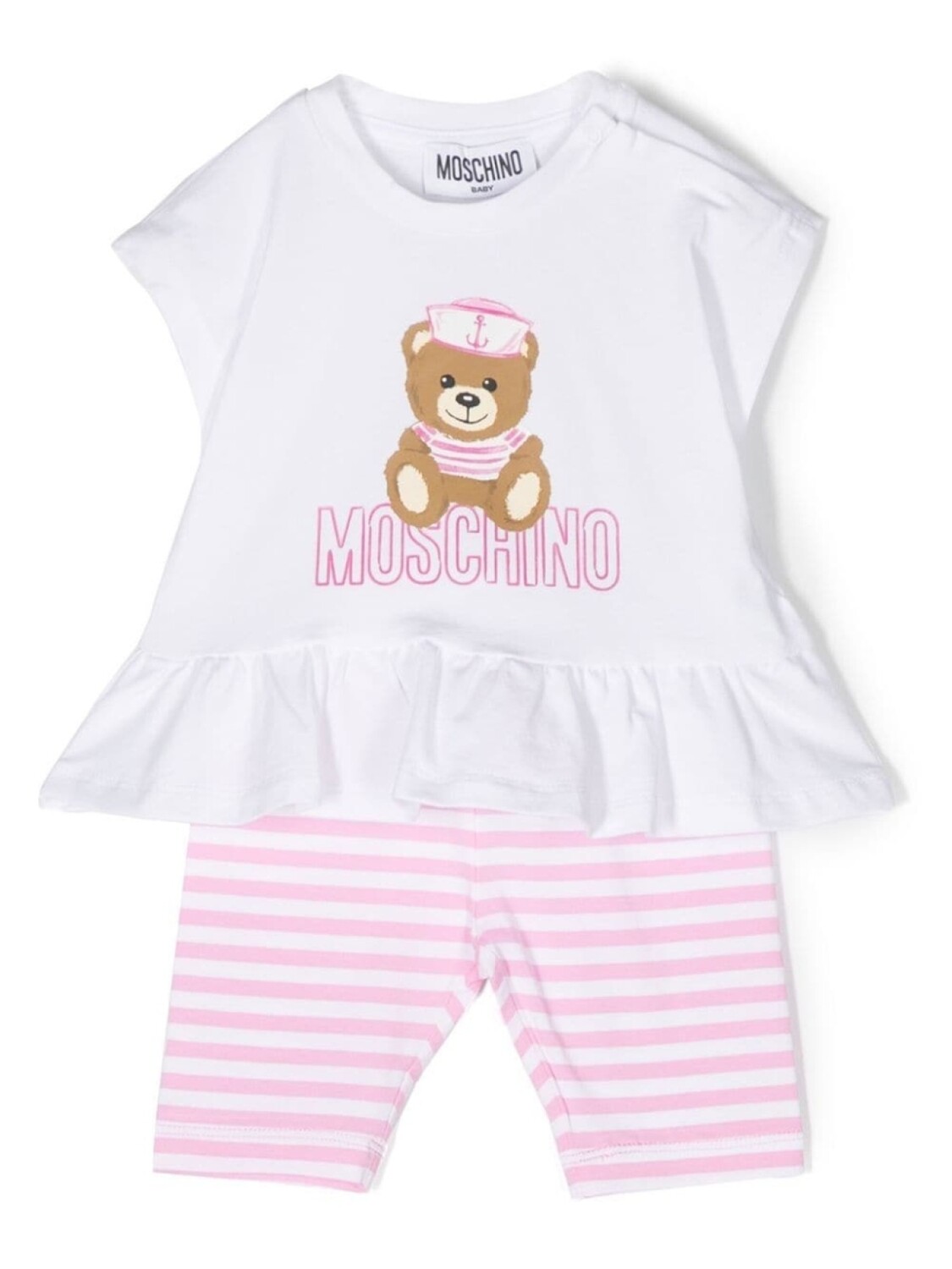 

Moschino Kids комплект из футболки и шортов с принтом Teddy Bear, белый