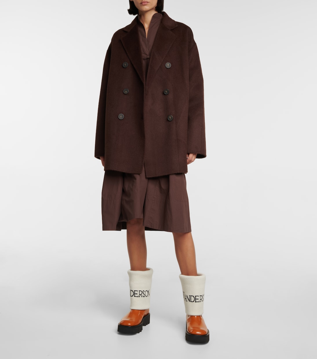 Кожаные ботинки с логотипом и интарсией JW Anderson, Elah + White — фото 2