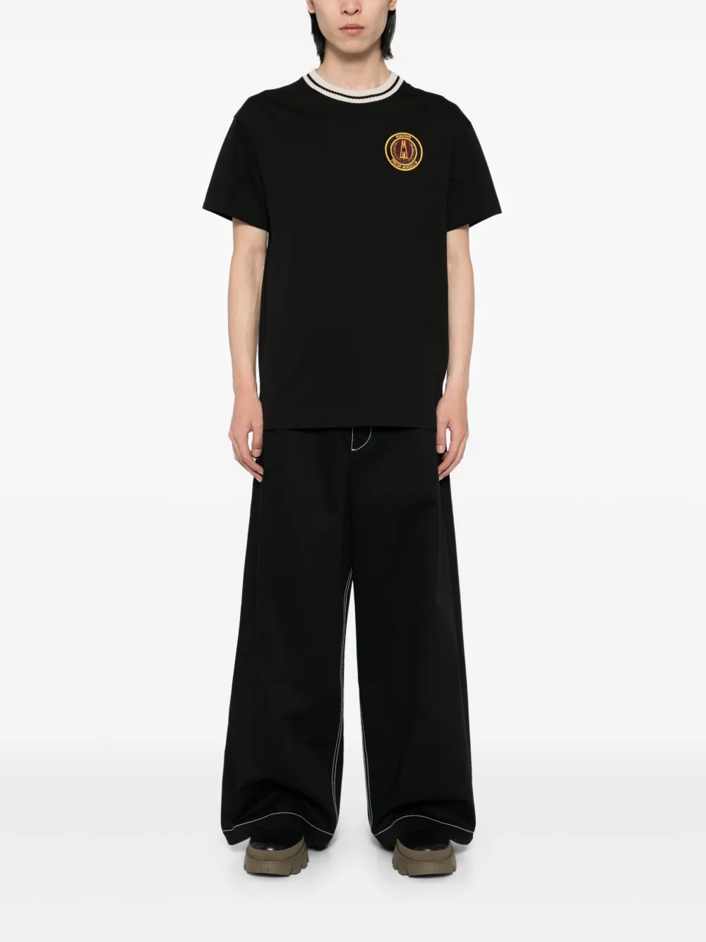 Широкие брюки из коллаборации с Palm Angels MONCLER, черный — фото 2
