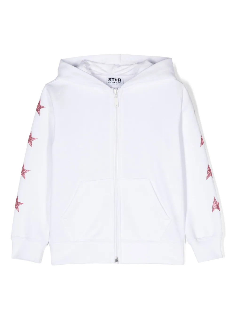 

Худи на молнии с принтом Golden Goose Kids, белый