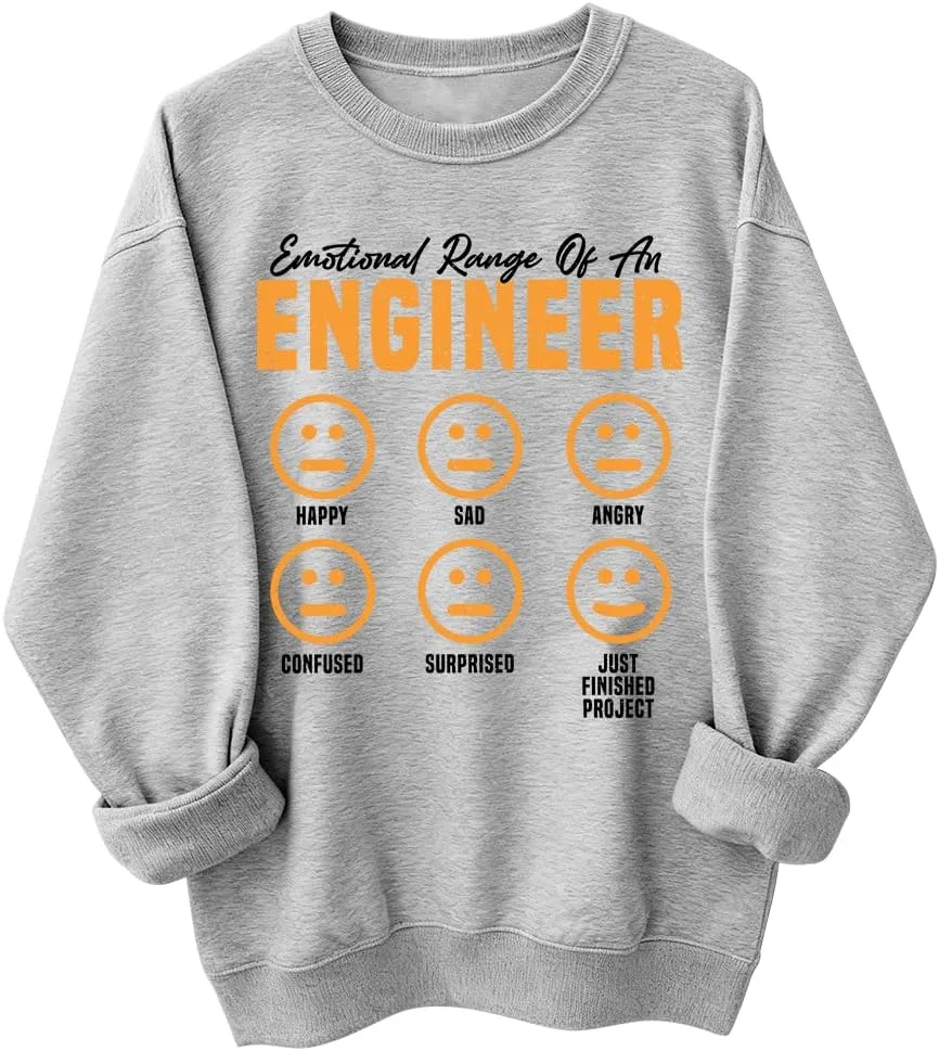 

Толстовка Emotional Range Of An Engineer, худи Funny Engineering Faces woati