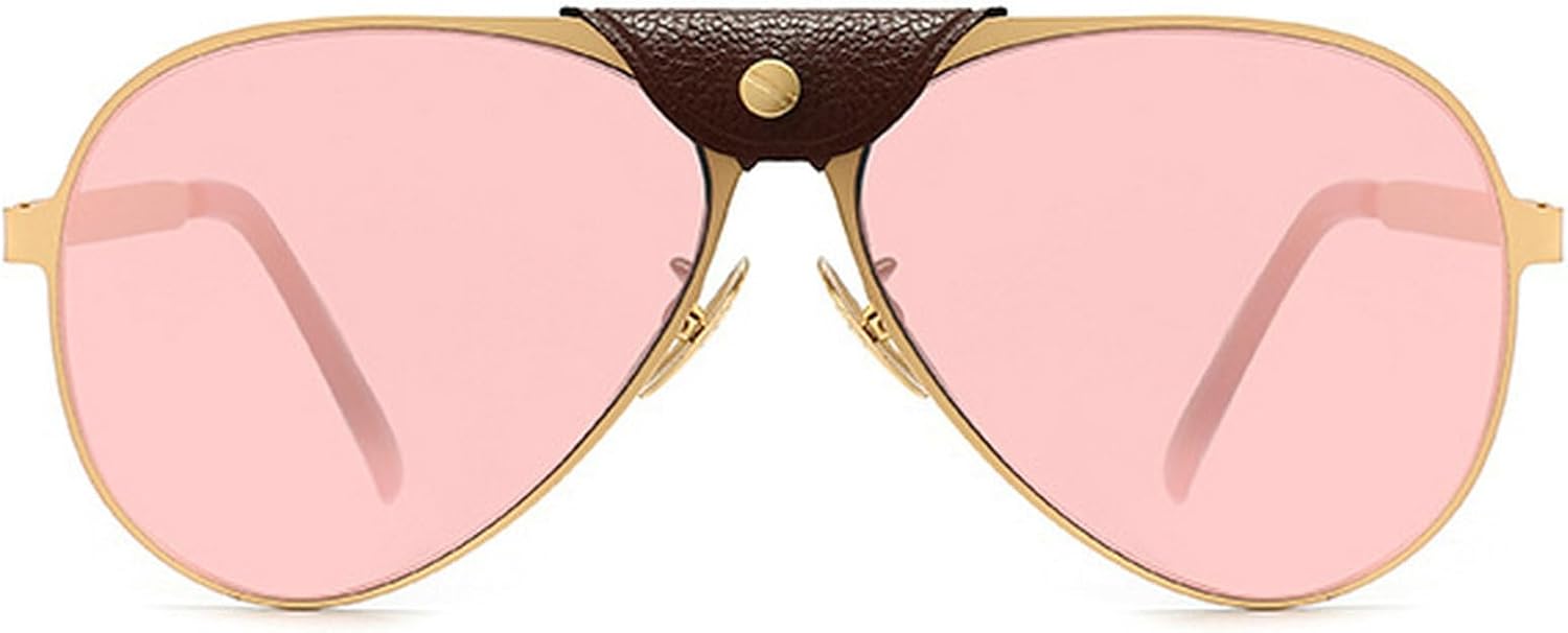 

Роскошные металлические солнцезащитные очки-пилот для мужчин и женщин, модные овальные солнцезащитные очки унисекс, стильные очки с защитой от УФ-излучения UV400 mincl, Light Pink