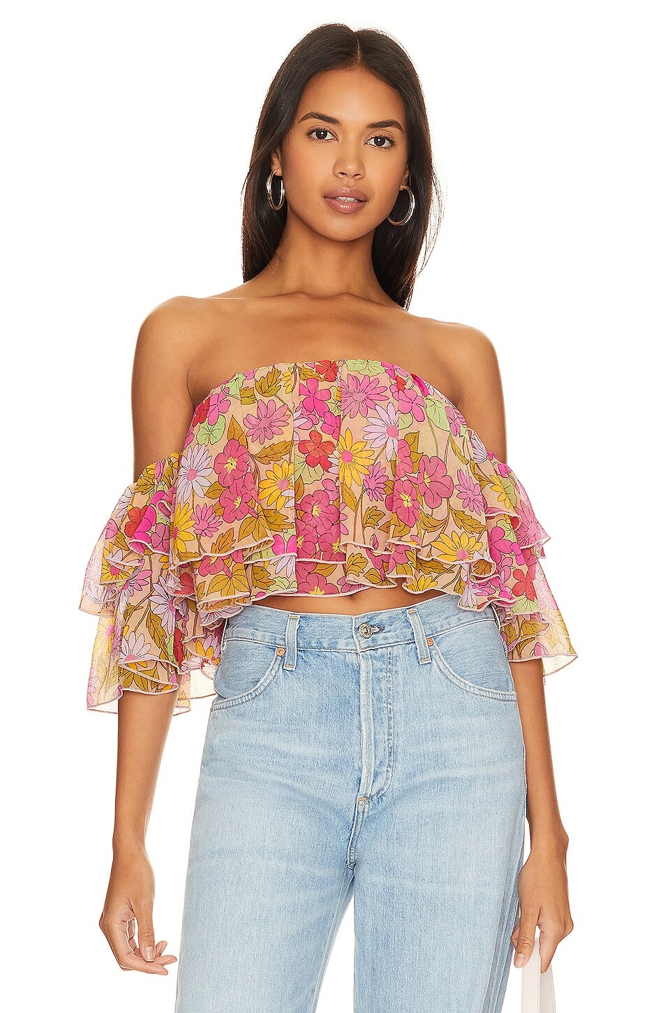

Топ Show Me Your Mumu Rossella Ruffle, цвет Carnaby Floral
