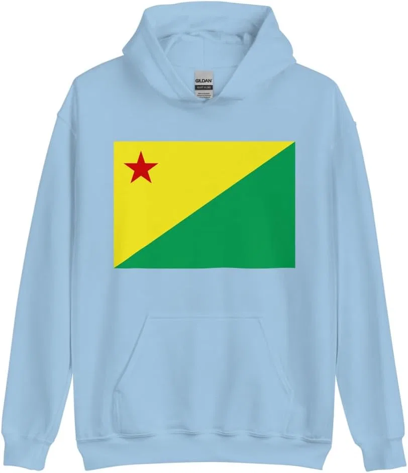 Толстовка с капюшоном Flag of Acre Brazil Generic, светло-голубой