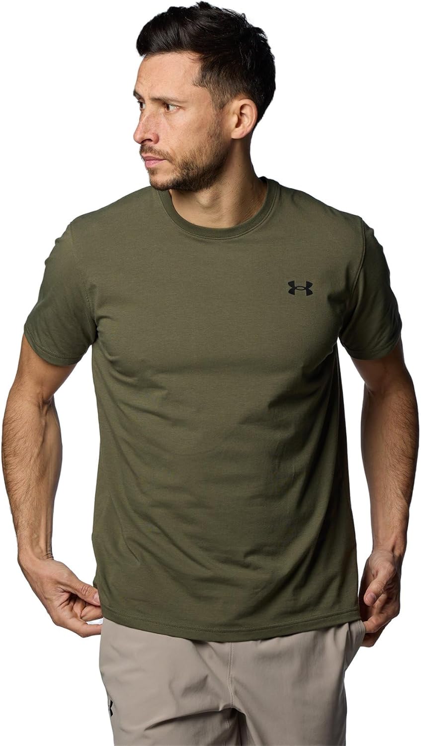 

Мужская тренировочная футболка Under Armour UA Performance из хлопка с коротким рукавом, морской оливково-зеленый