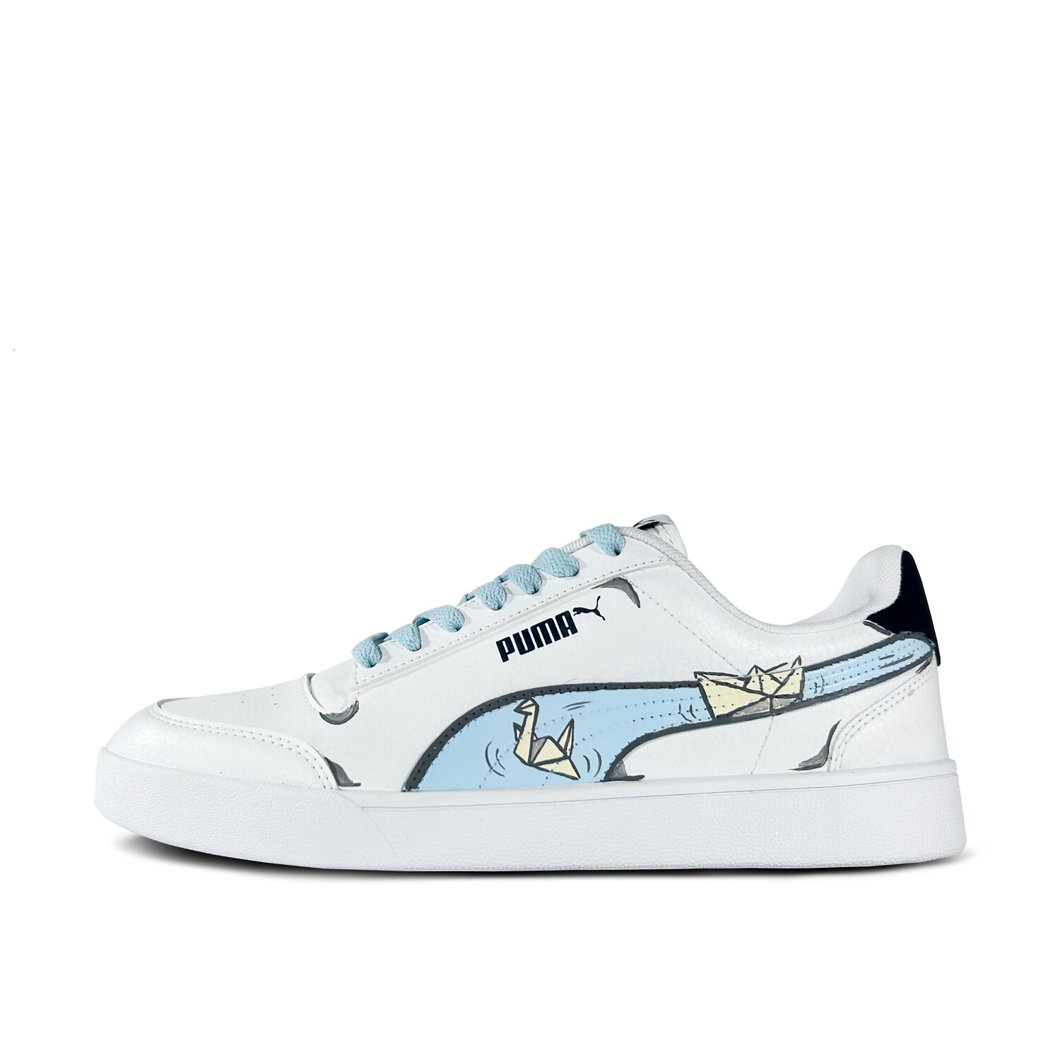 

Кроссовки Puma Shuffle Skateboarding Shoes Unisex Low-top White/blue, цвет Paper crane wish