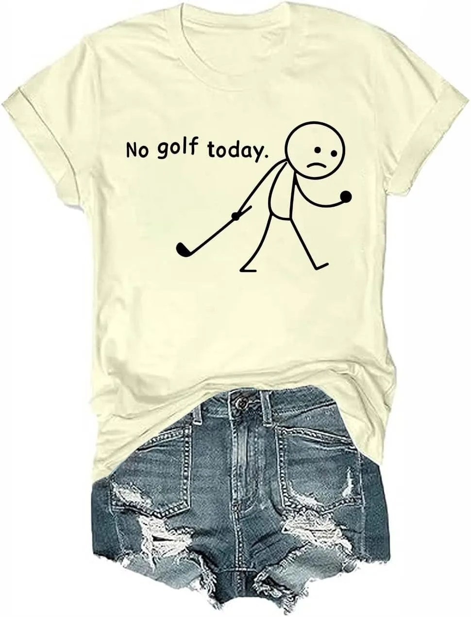 

Футболка No Golf Today с V-образным вырезом, юмор