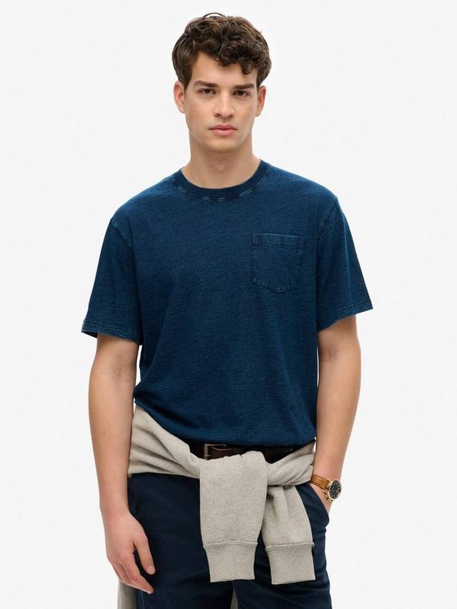 

Винтажная байкерская свободная футболка Superdry, цвет Indigo