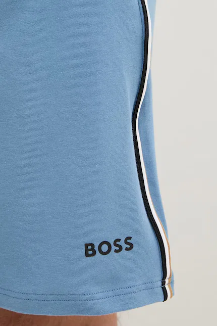 Пижамные шорты хлопок с эластаном Unique Shorts BOSS, синий — фото 4