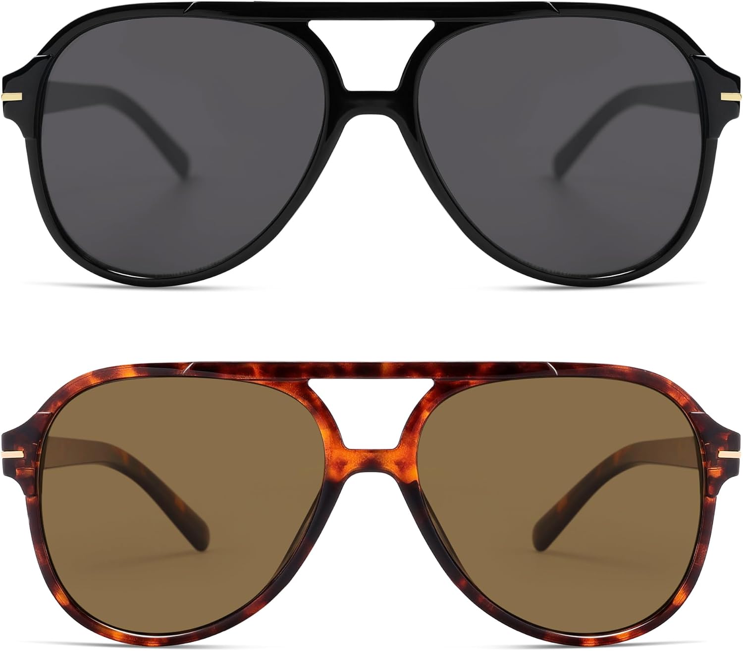 

Ретро-стиль, квадратные солнцезащитные очки-авиаторы для женщин и мужчин, классический винтаж 70-х годов, большие солнцезащитные очки AR82174 HERJOUR, Polarized Black+tortoise Gradient Brown