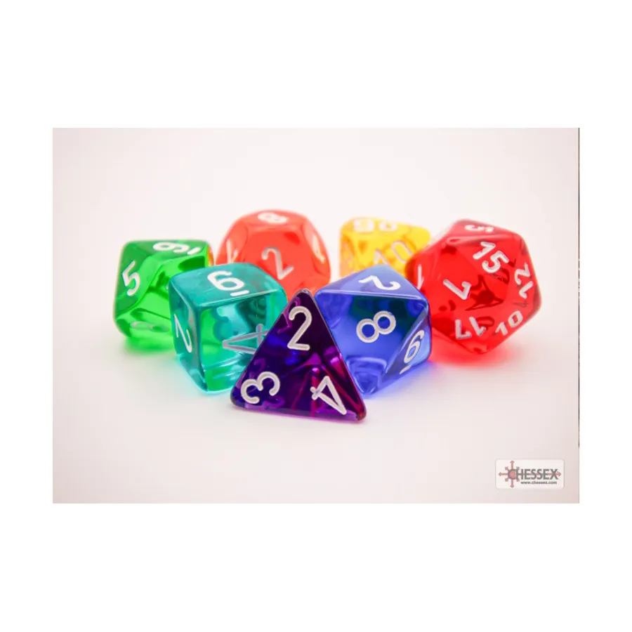 

Poly Set Prism Translucent GM и начинающий игрок (7), Dice - Translucent - Poly Sets (Chessex)