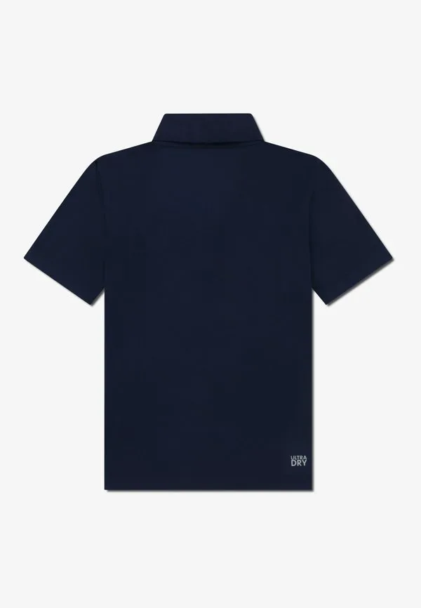Спортивная поло-рубашка унисекс с силиконовым рисунком под крокодила Lacoste, Marine — фото 2