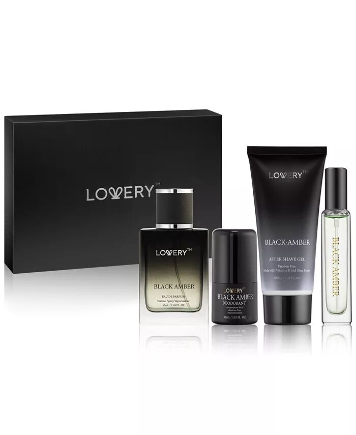 

Мужские 4 шт. Подарочный набор парфюмированной воды Black Amber Lovery