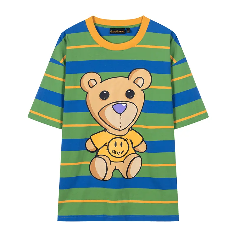 

Drew House Футболка SS25 Unisex Green Blue Stripes, Зеленый, Drew House Футболка SS25 Unisex Green Blue Stripes