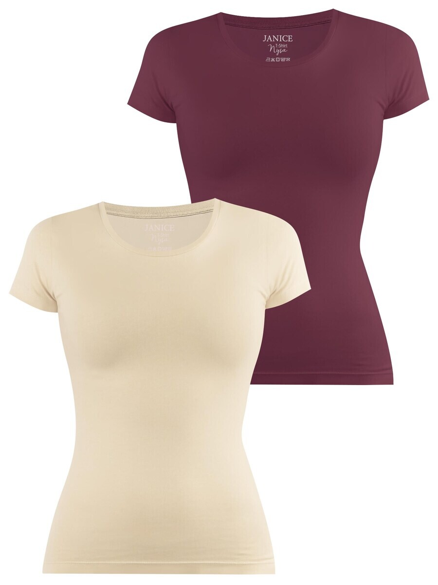 

Футболка Janice Shirt, цвет beige/burgundy