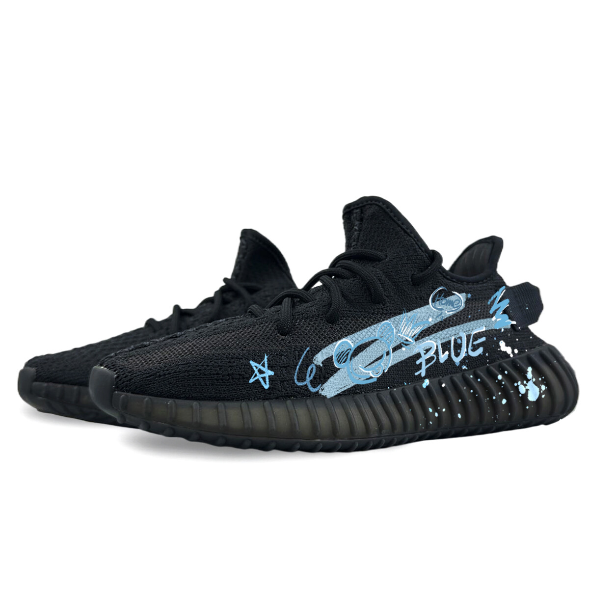 Кроссовки adidas originals Yeezy Boost 350 V2 Lifestyle Shoes Unisex Low-top Blue, черный — фото 2