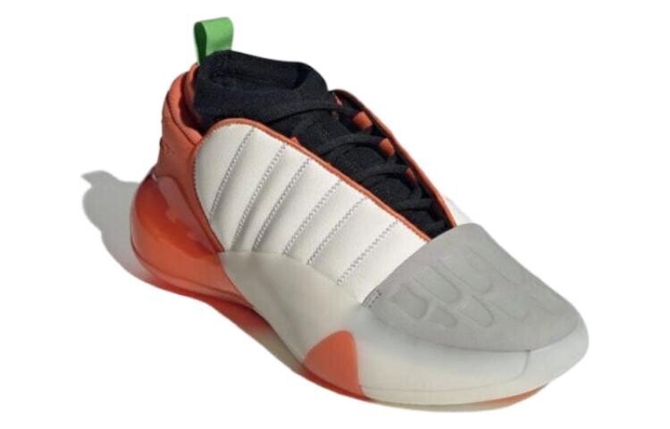 Баскетбольные кроссовки adidas Harden Vol.7 унисекс, Белый мел/Черный основной/Оранжевый полуударный — фото 3