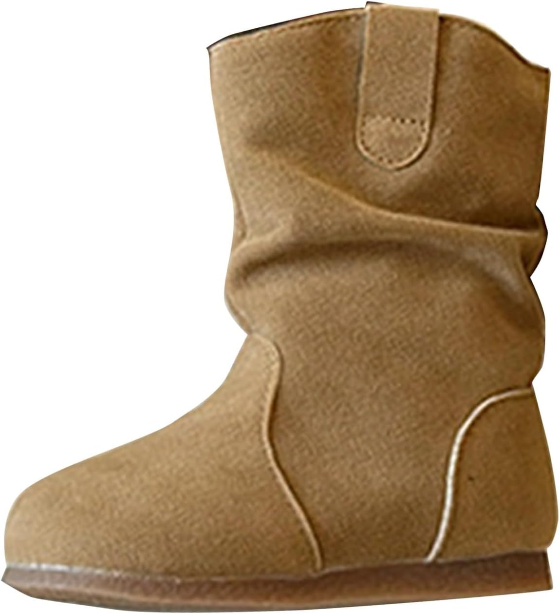 

Осенне-зимние ботинки до щиколотки для девочек, из искусственной замши, на плоской подошве, средней высоты, для детей, для прогулок на улице, с круглым носком, высокие ботильоны на молнии Generic, Khaki