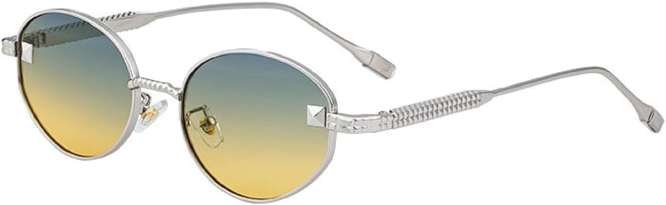 

Женские солнцезащитные очки в овальной оправе, роскошные винтажные металлические панк-очки для женщин, модные солнцезащитные очки для активного отдыха 98376 Melrose, Green Tea