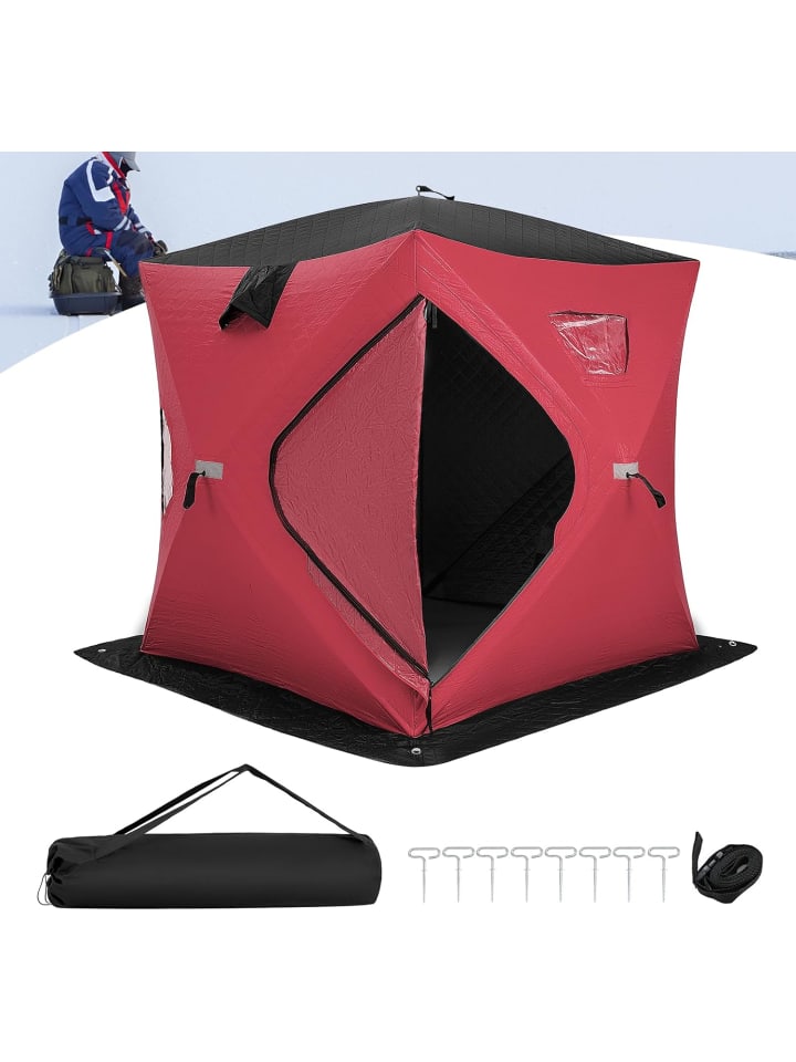 

COSTWAY Раскладная палатка для подледной рыбалки на 1-2 человека, красного цвета