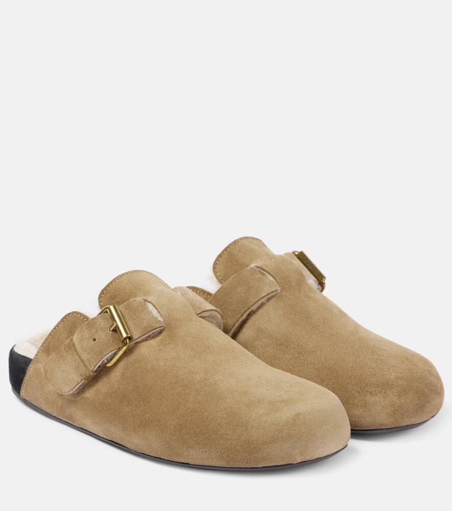 Mirvin замшевые клоги с подкладкой из овчины Isabel Marant, Taupe