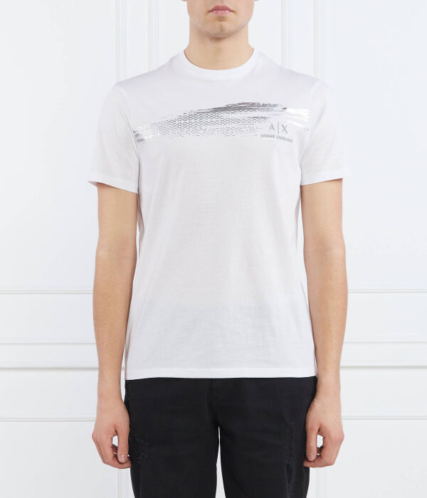 

Футболка Armani Exchange Regular Fit, белый / серебряный