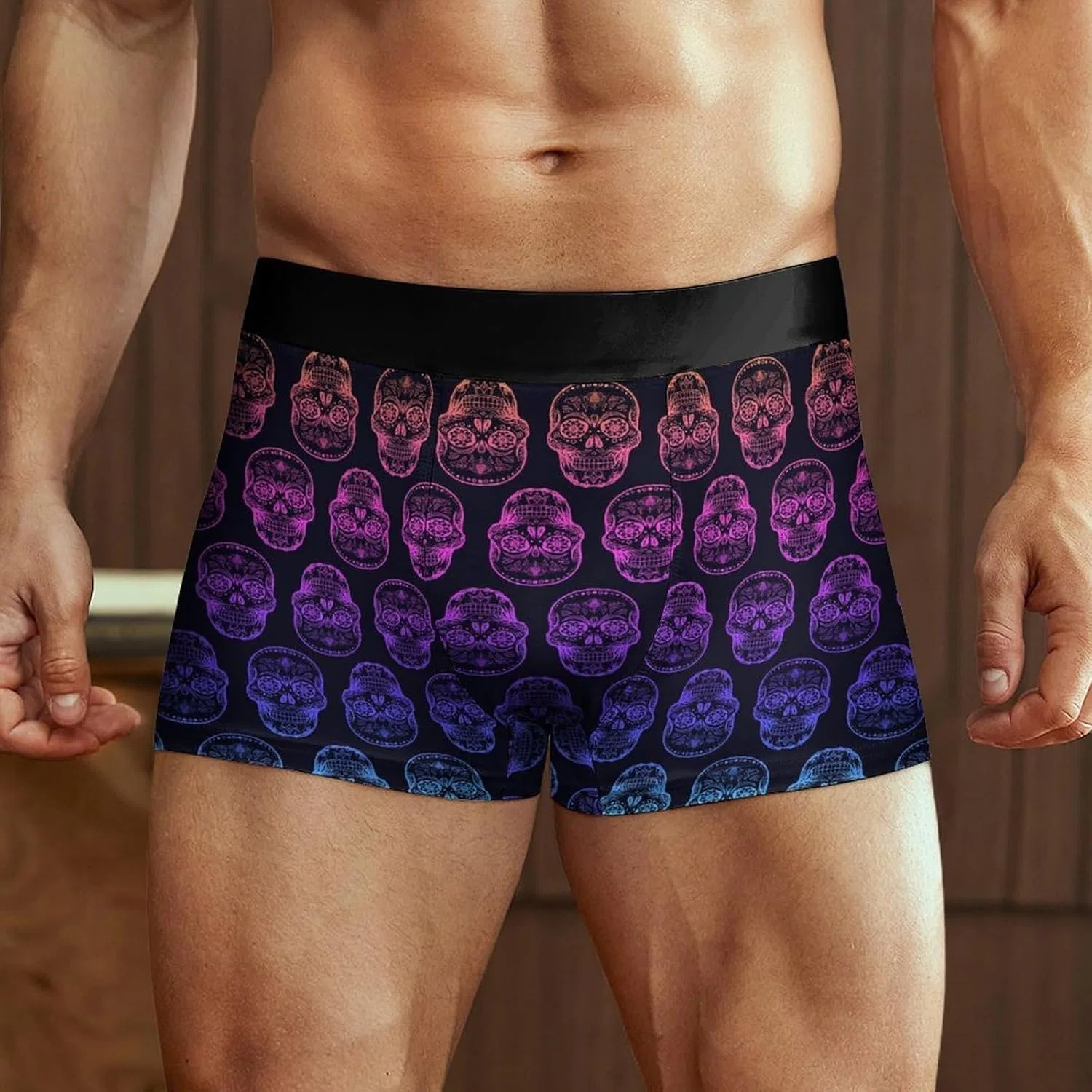 Боксеры с рисунком черепа, мужские, быстросохнущие, Skull Pattern — фото 2