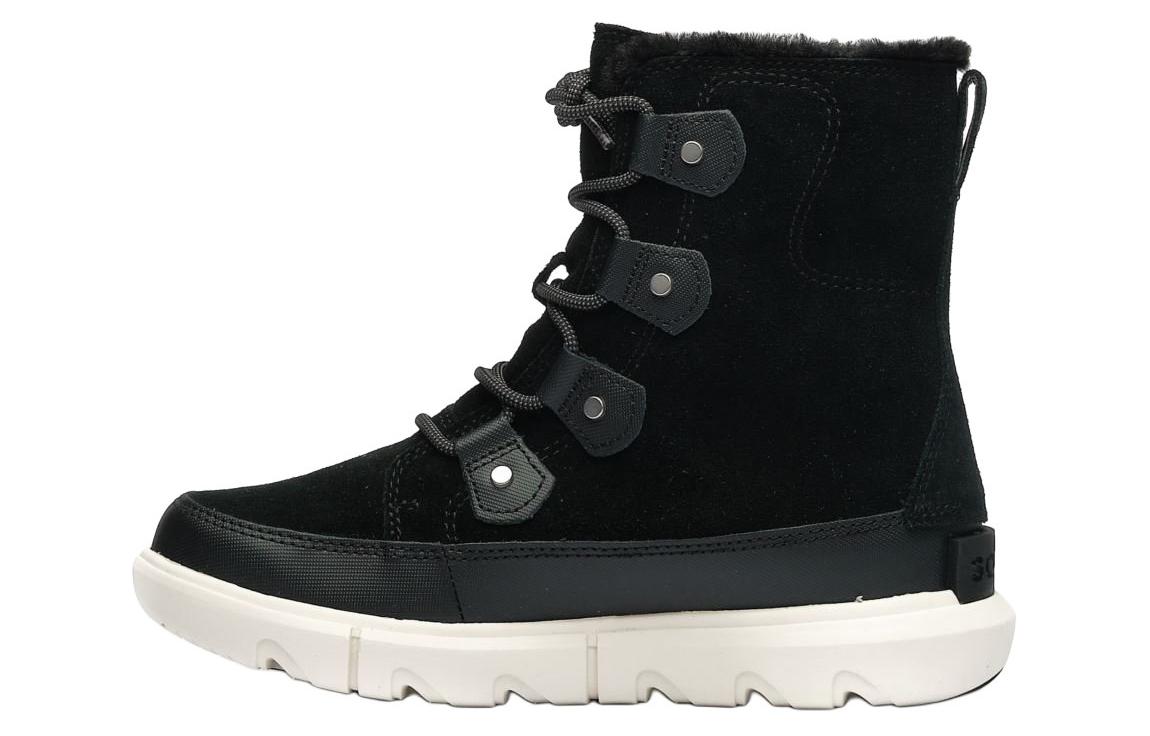 Женские зимние ботинки SOREL Explorer замшевые на шнуровке, черный
