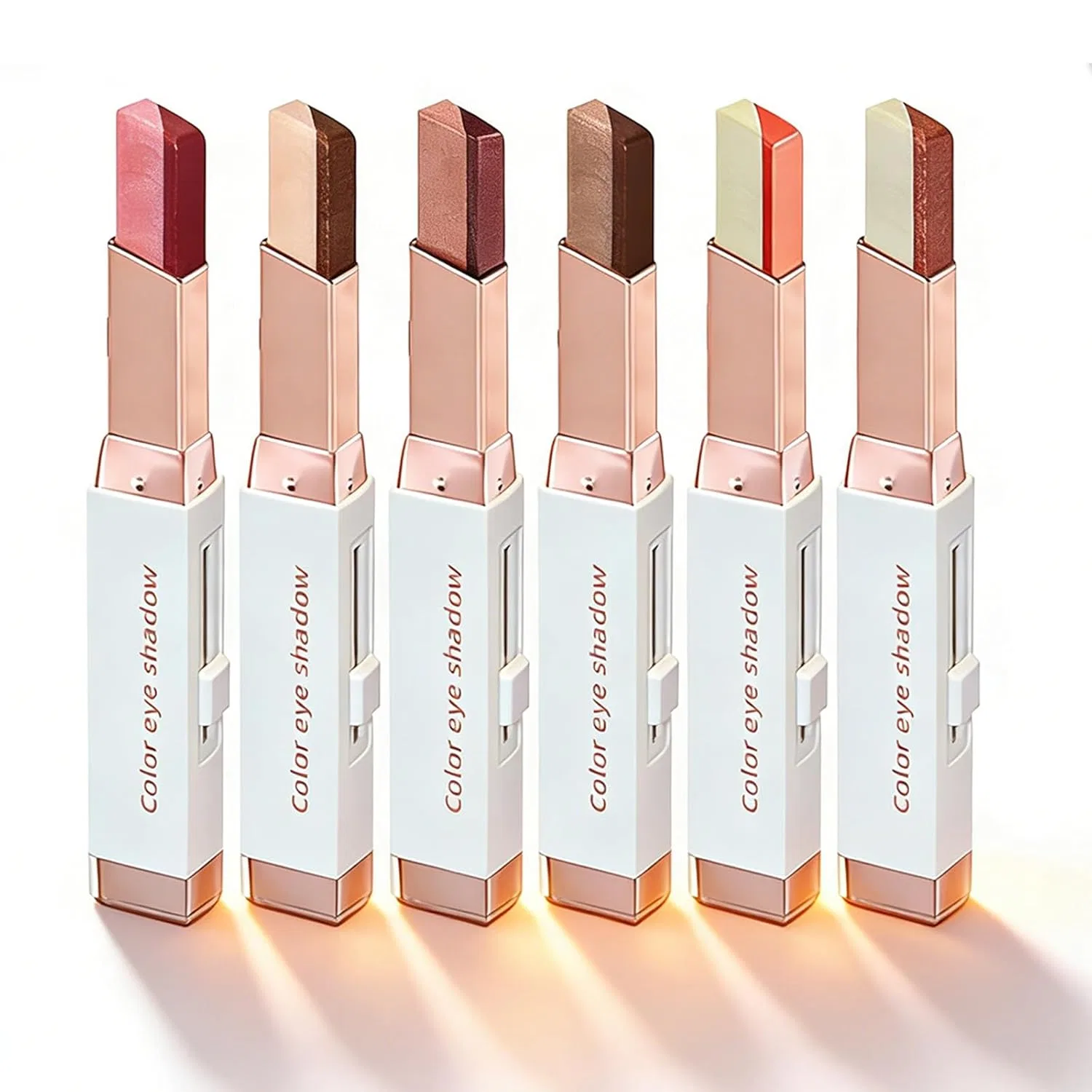 Набор двухцветных карандашей для теней с блестками (6 шт.) Auriskin, 6 Pieces.