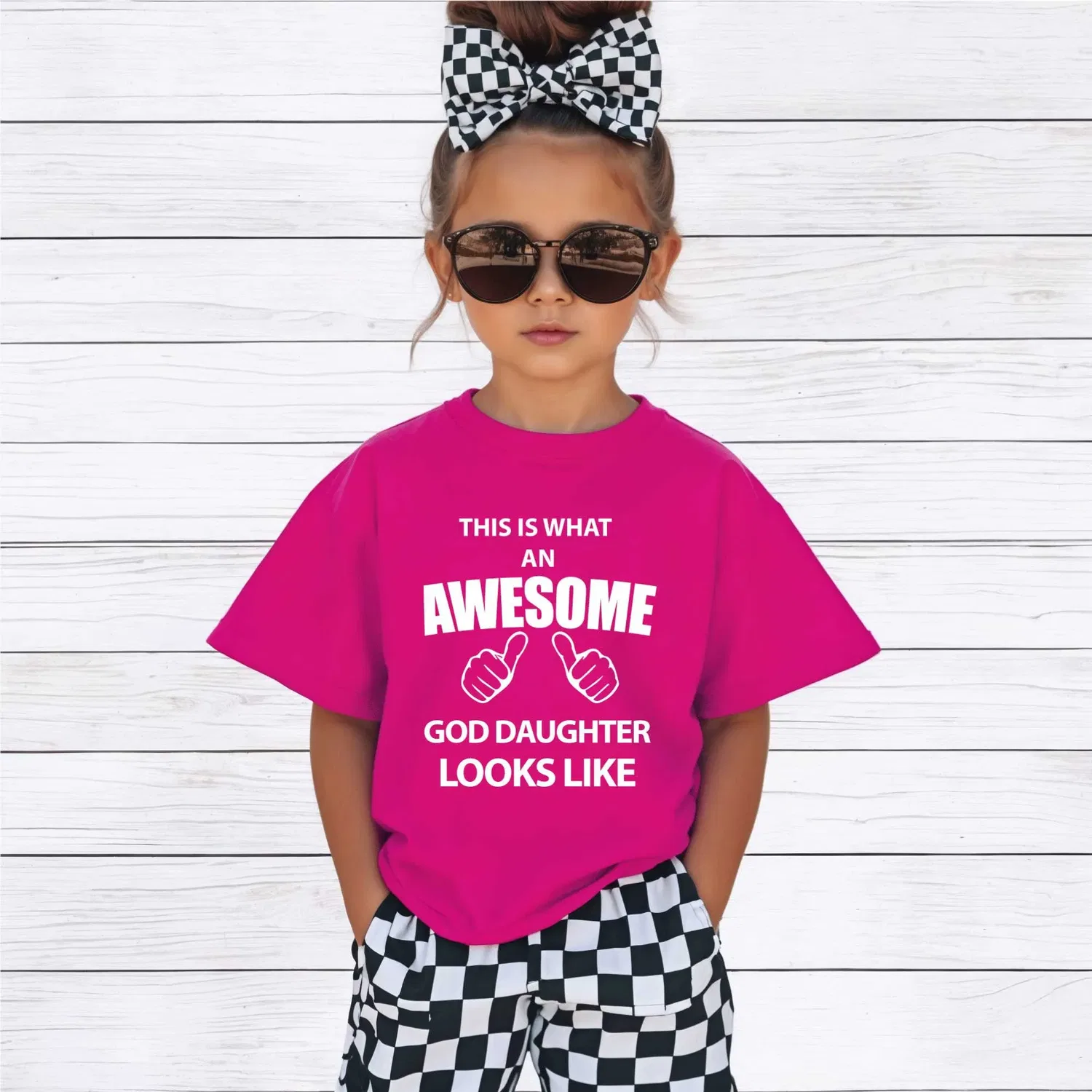 Футболка для крестницы This Is What An Awesome God Daughter Looks Like 60 Second Makeover, розовый