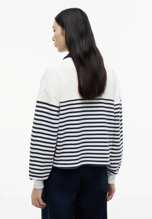 Свитшот Tommy Hilfiger Roundal collar roundl, цвет широкий экрю/тёмный ночной синий — фото 3